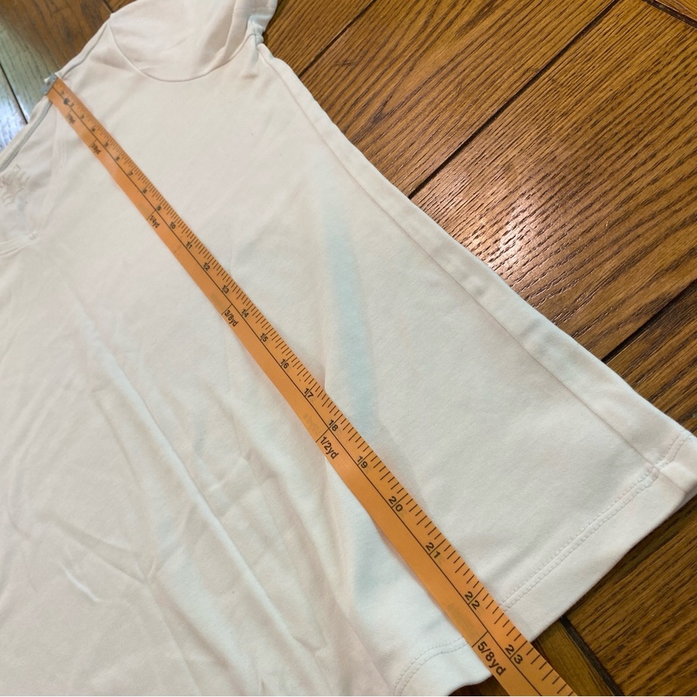 L.L. Bean supima cotton short sleeve v-neck white tee - Picture 5 of 8